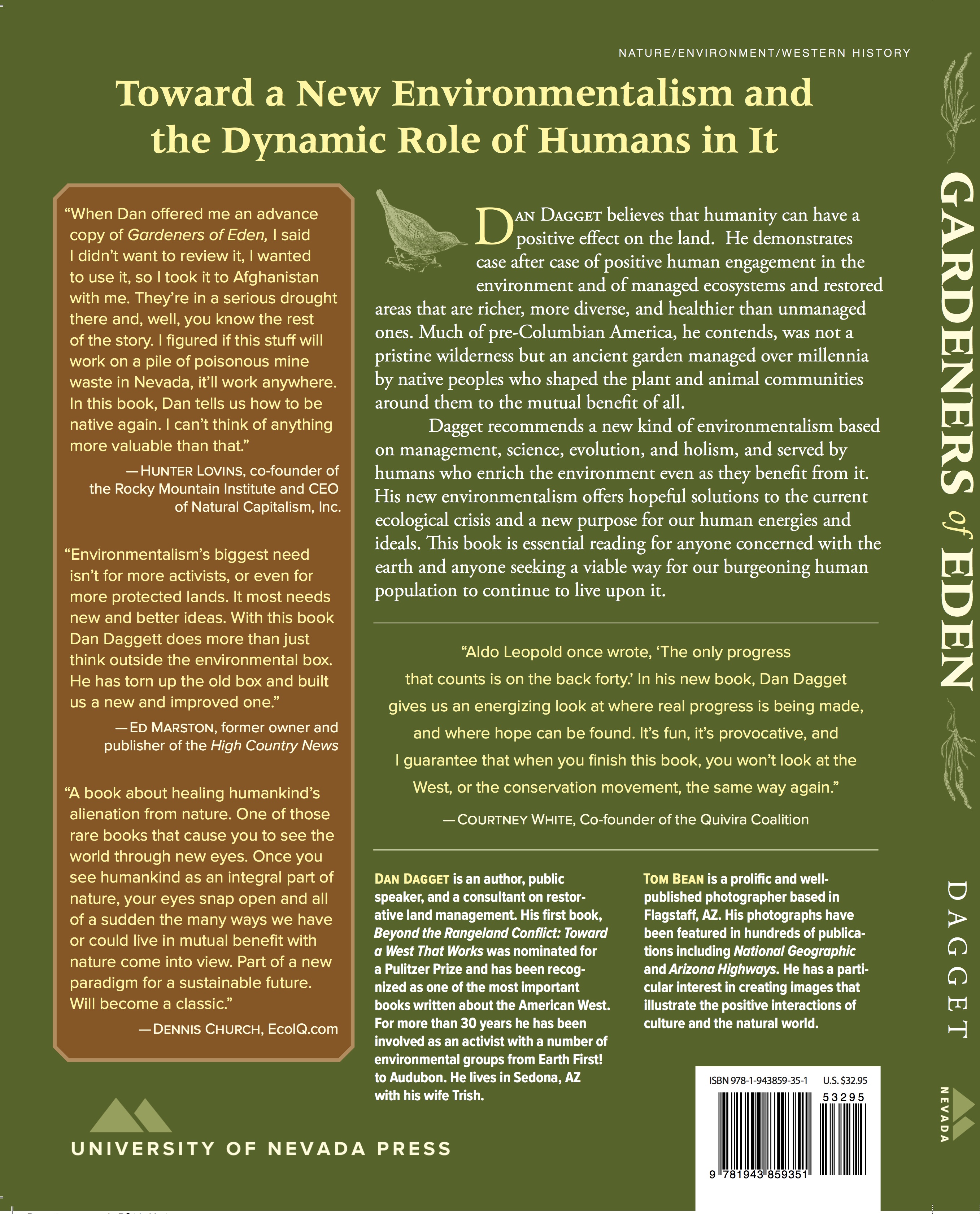 Gardeners of Eden new back cover